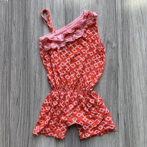 Kickee Pants Diamond Print Diagonal Ruffle Romper